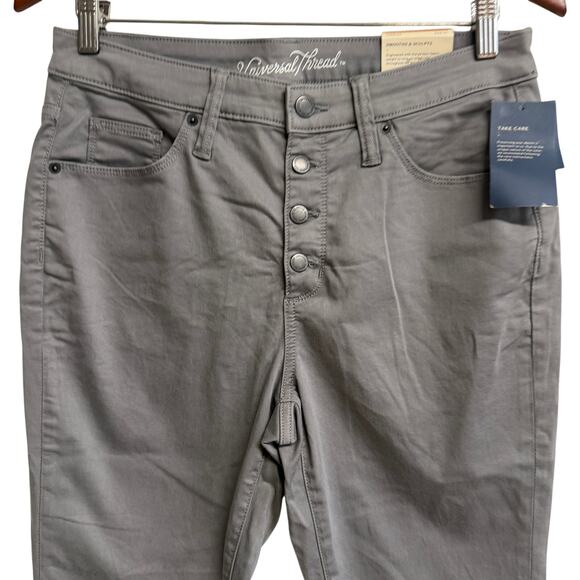 Universal Thread Women Skinny Jean 10 High Rise Stretch Gray Slim Sculpt New - Picture 2 of 11